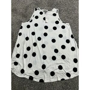 A17 ASOS Maternity Tall Polka Dot Swing Tank Top White Black US 2 NWT